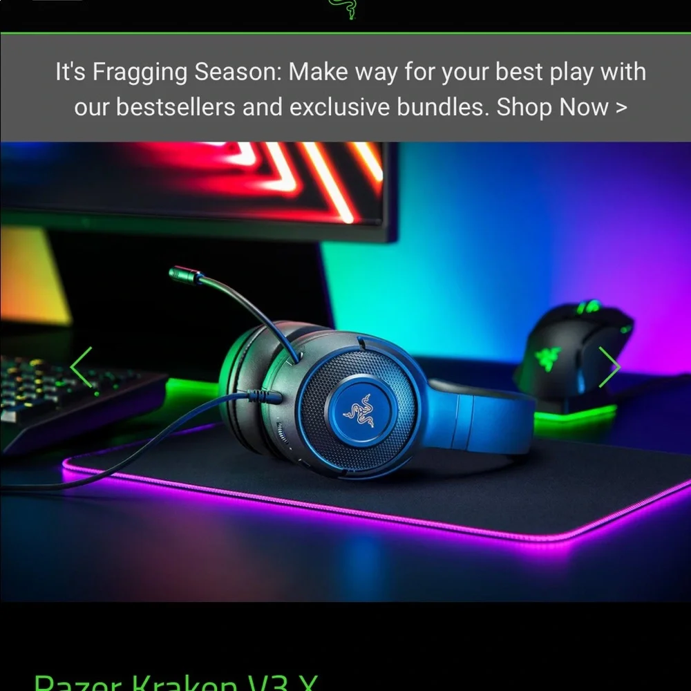 Razer Blackshark V2 X Black Over the Ear Gaming Headset